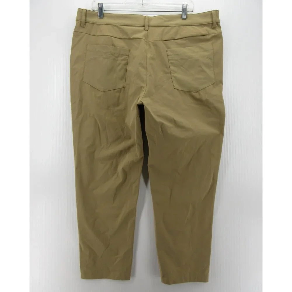 Fabletics Pants 40X26 Tan Performance Golf Commuter Travel Tech Logo